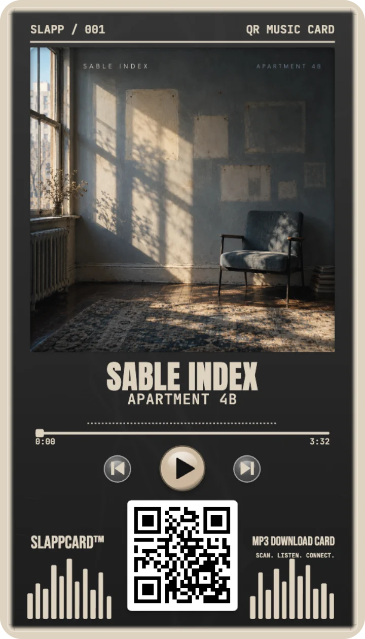 Front of SABLE INDEX’s Apartment 4B music download card