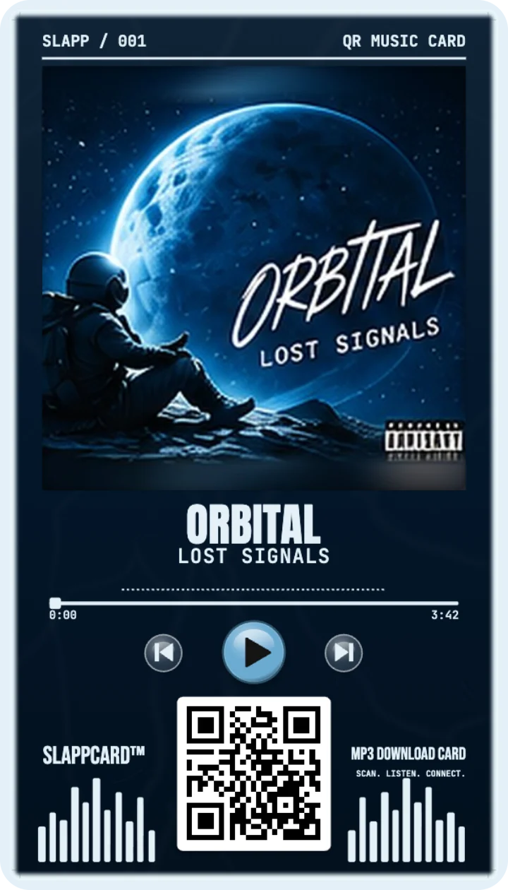 Front of ORBITAL’s Lost Signals music download card