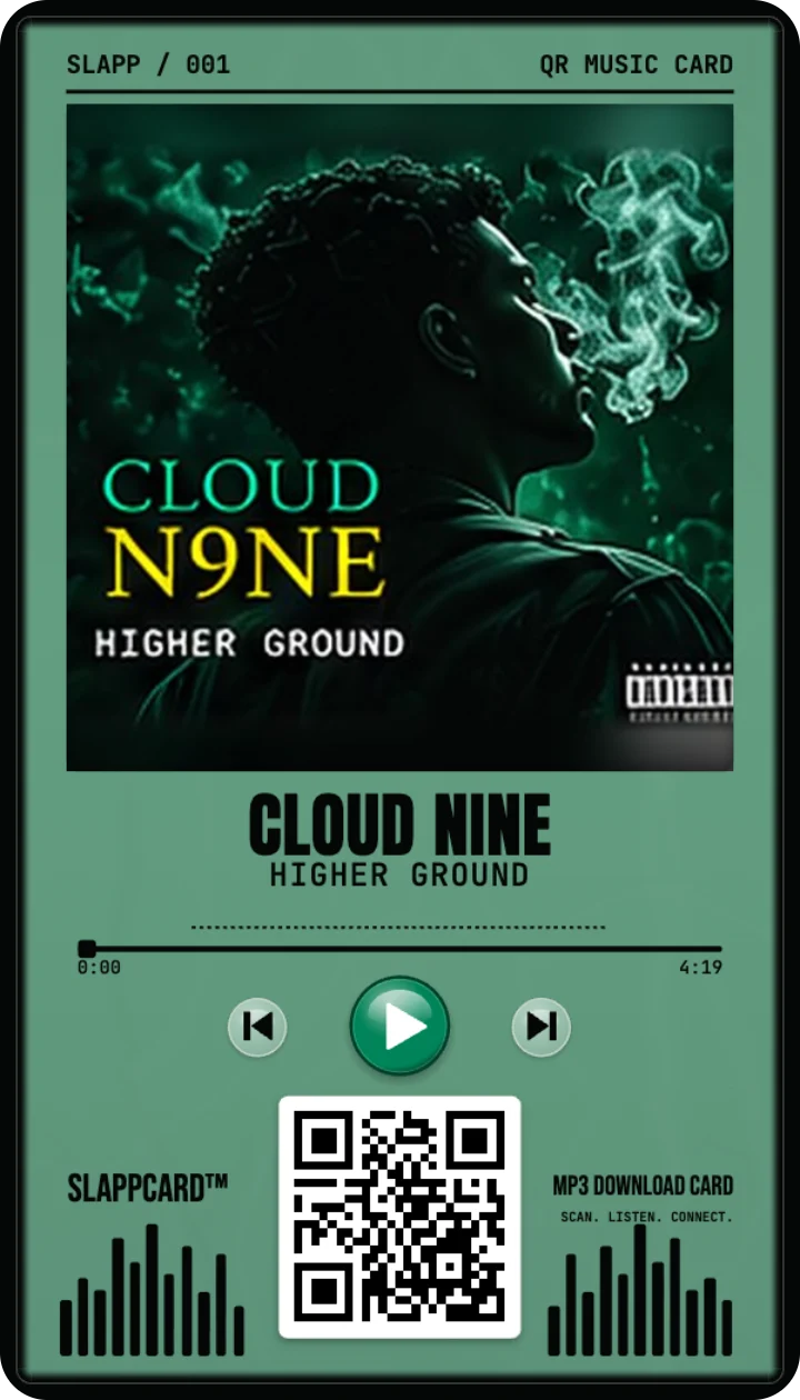 Front of CLOUD NINE’s Higher Ground music download card